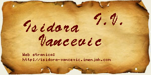 Isidora Vančević vizit kartica